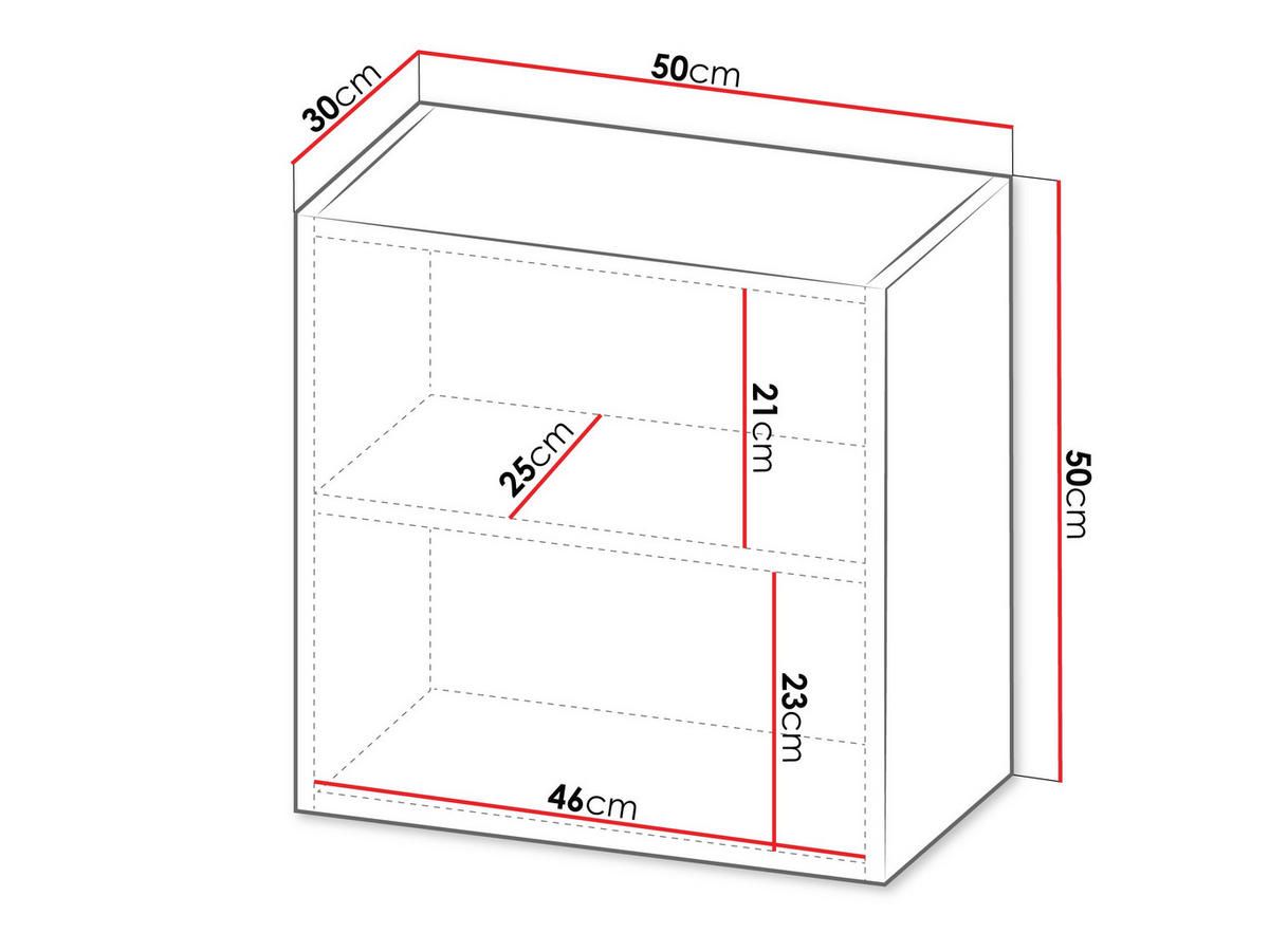 HÄNGEVITRINE Capital Quadrat - Schwarz, Holzwerkstoff (50/50/30cm) - MIRJAN24
