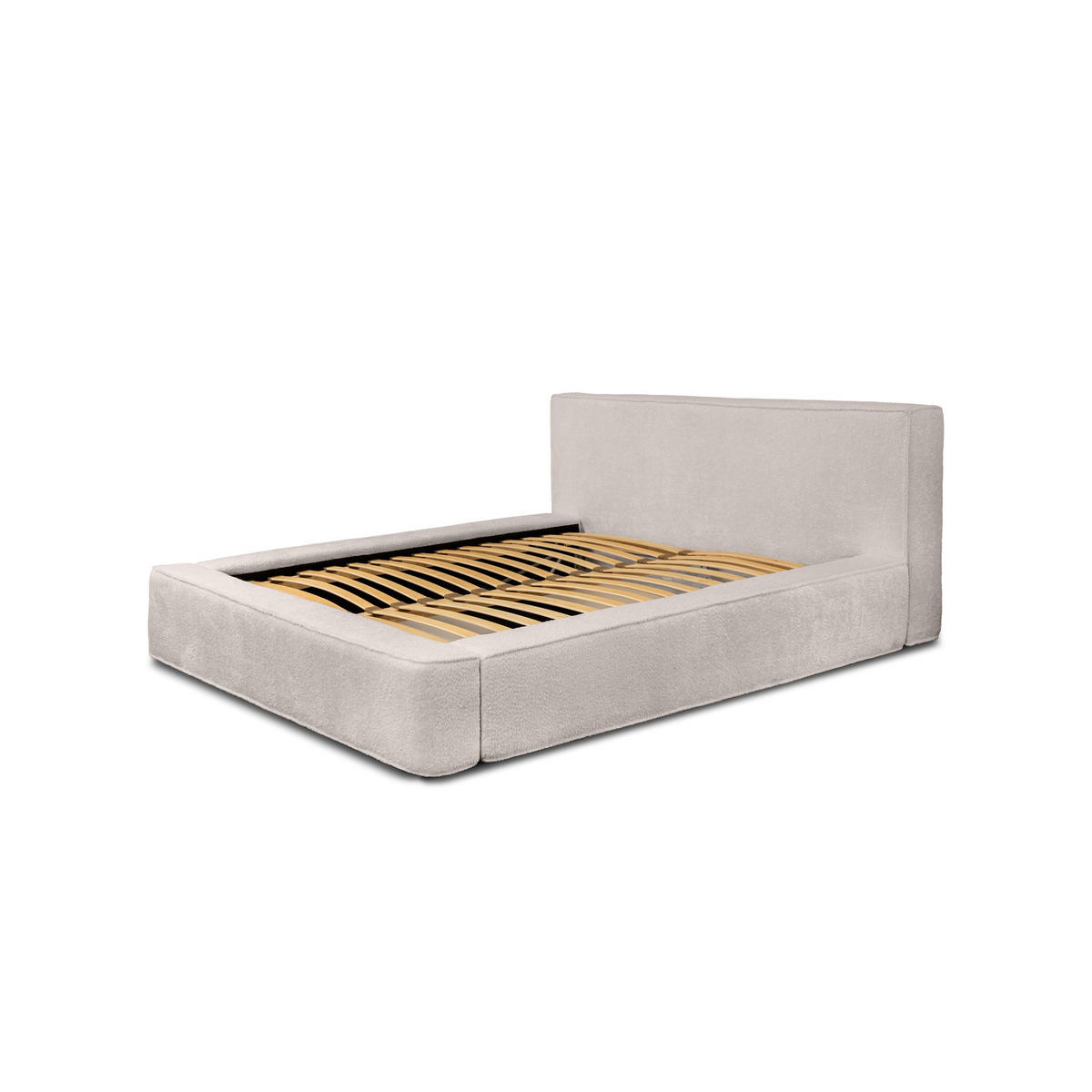 POLSTERBETT Omaha In Euphoria Komplett - Creme, Holzwerkstoff/Textil (160/200cm) - Fun Möbel