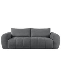 EINZELSOFA LIRA, Dunkelgrau, Bouclé - Dunkelgrau, Holz/Holzwerkstoff (256/84/112cm) - KONSIMO®