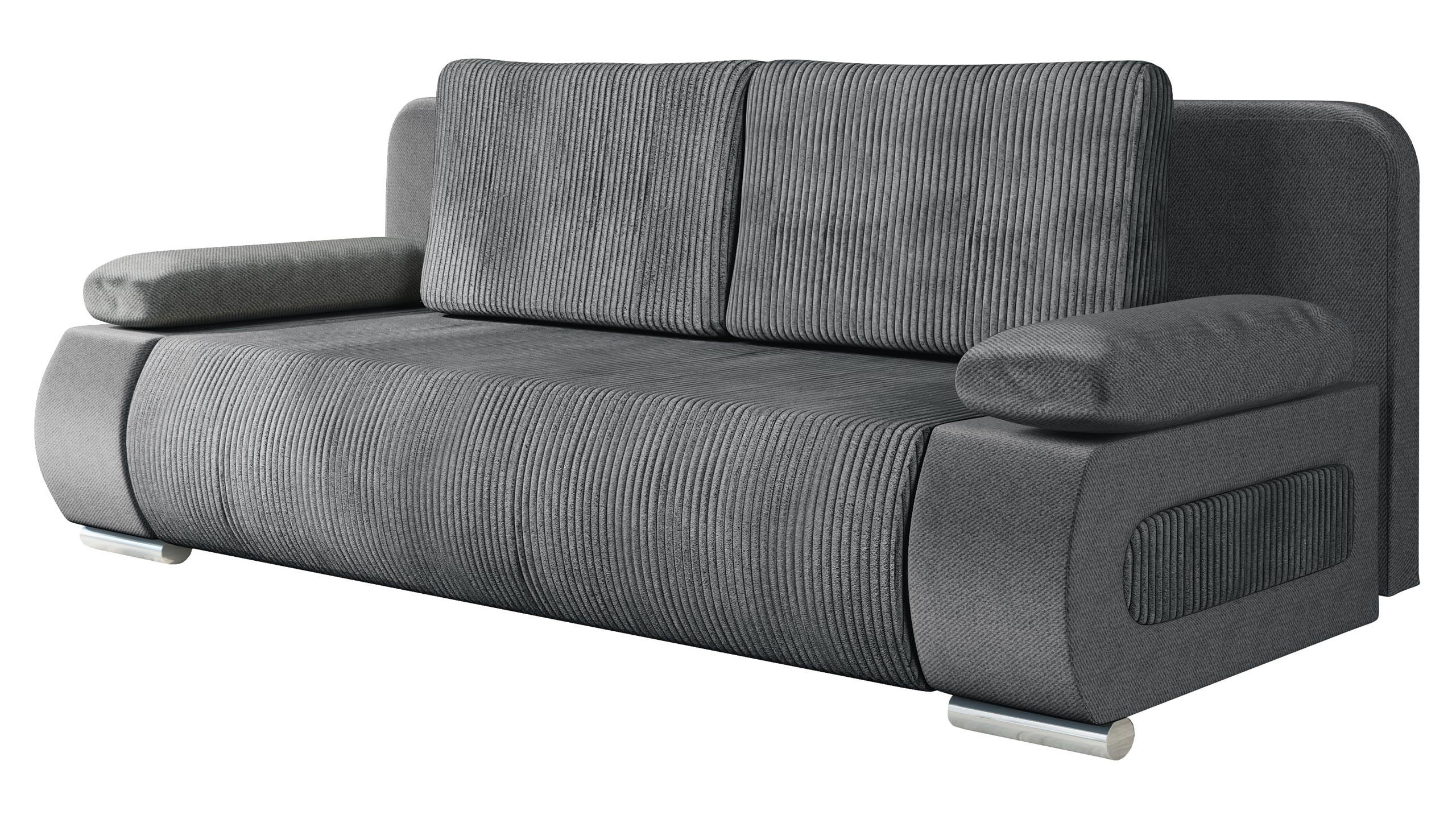 SCHLAFSOFA Emma Cord - Grau, Holz/Kunststoff (200/77/92cm) - MIRJAN24