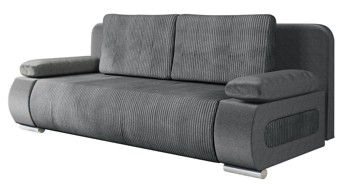 SCHLAFSOFA Emma Cord - Grau, Holz/Kunststoff (200/77/92cm) - MIRJAN24
