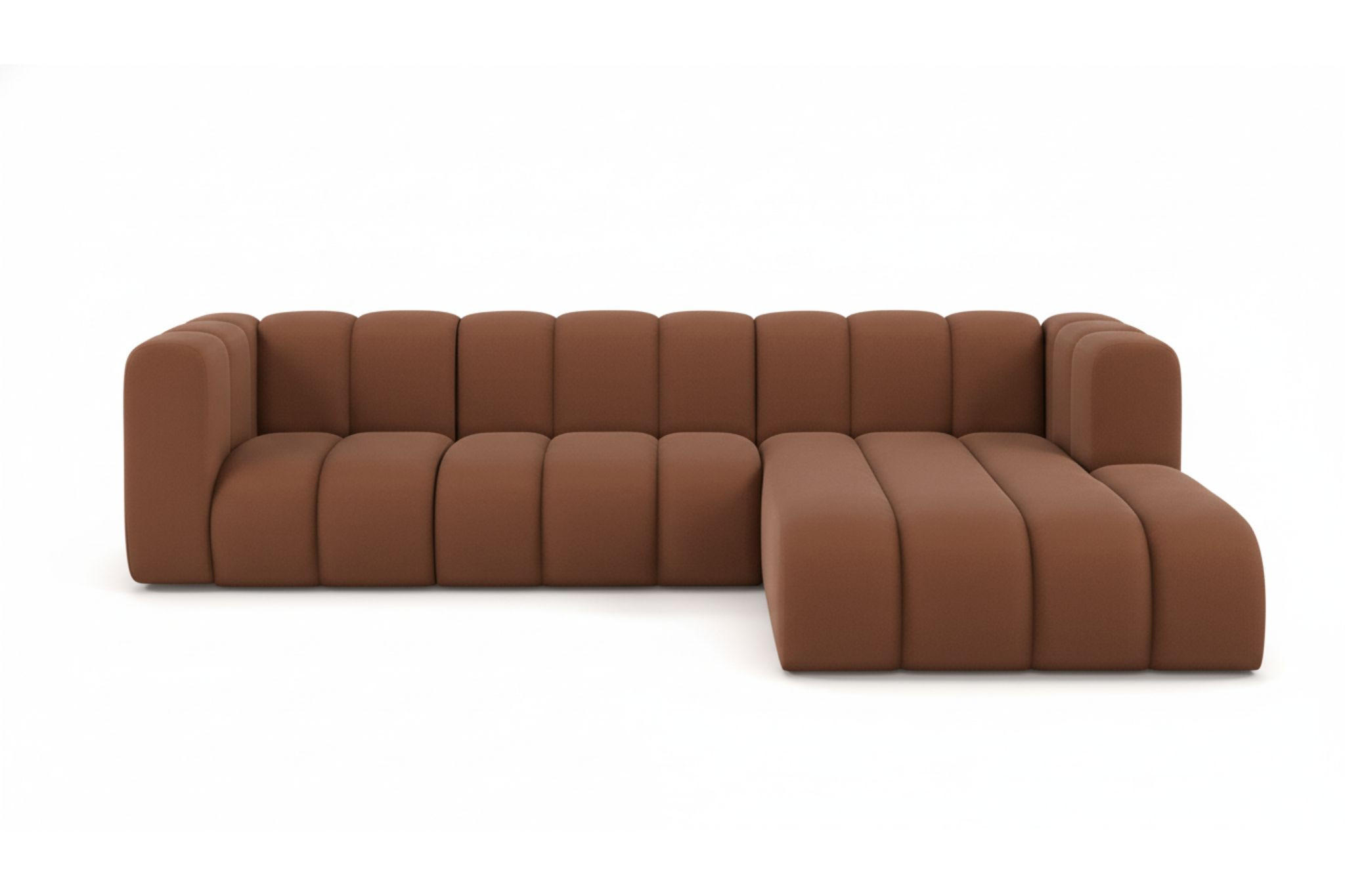 ECKSOFA L-Form Grand L 287 cm, Veloursstoff Salvador, Dunkelbraun, Rechts - Dunkelbraun, Holz (287/179cm) - Kaiser Möbel