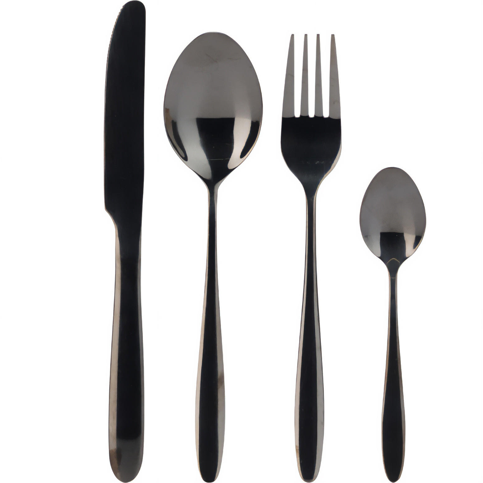 BESTECKSET für 6 Personen in Schwarz Schwarz 39,5/26/5 cm - Schwarz, Metall - Excellent Houseware