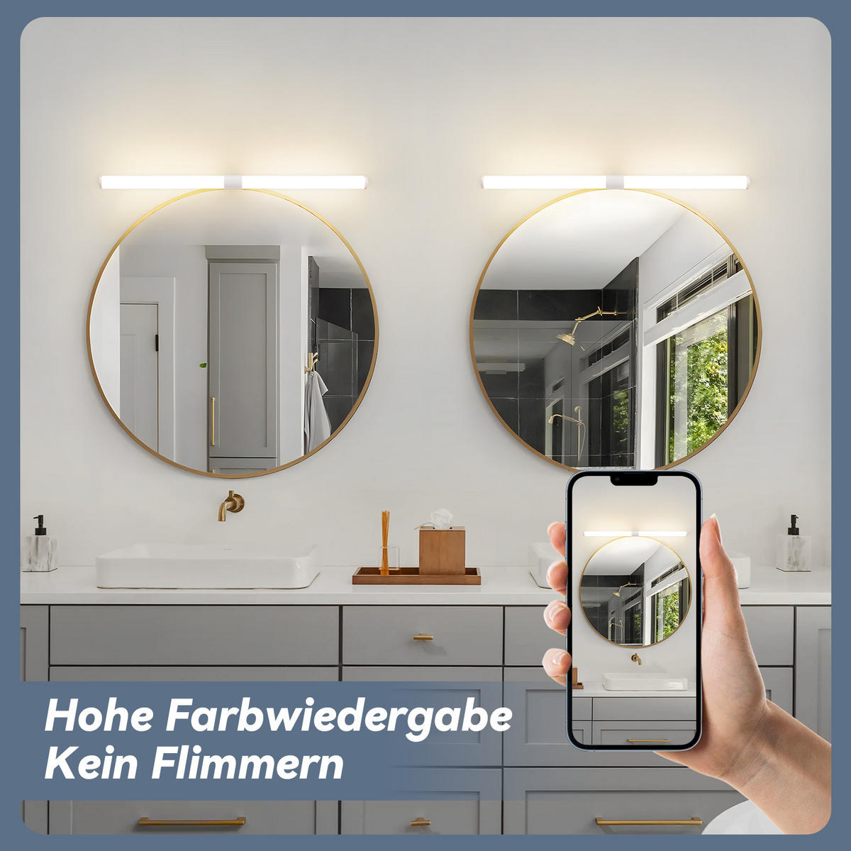 SPIEGELLEUCHTE Nyrvixk 5.2/3.2/60 cm - Weiß, Kunststoff (60/5.2/3.2cm) - ZMH