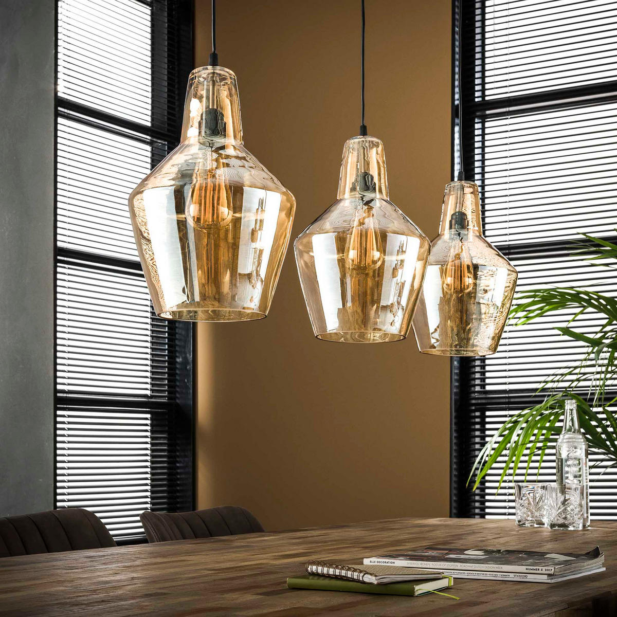 HÄNGELEUCHTE Bernstein Gold 112/25/ 150 cm - Goldfarben, Glas (112/25/150cm) - Hoyz Collection