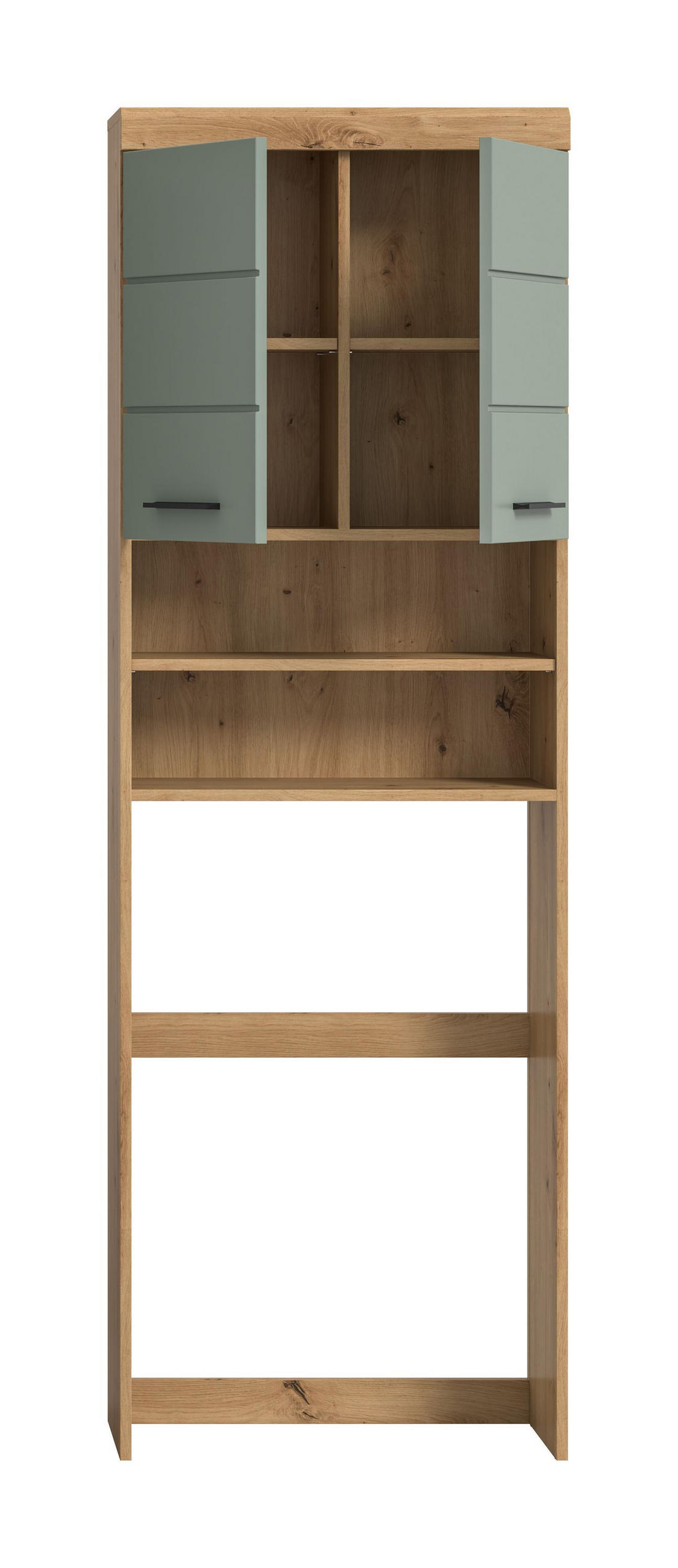 WASCHMASCHINENÜBERBAU Vento Bad in Artisan Eiche Nb. und Salbei Nb. B/H/T: 63x191x24 cm - Eiche Artisan, Holz (63/191/24cm)