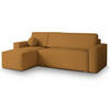 ECKSOFA RAVELO P Gelb Kordstoff mit Schlaffunktion - Gelb, Holz (240/140cm) - MASSENO