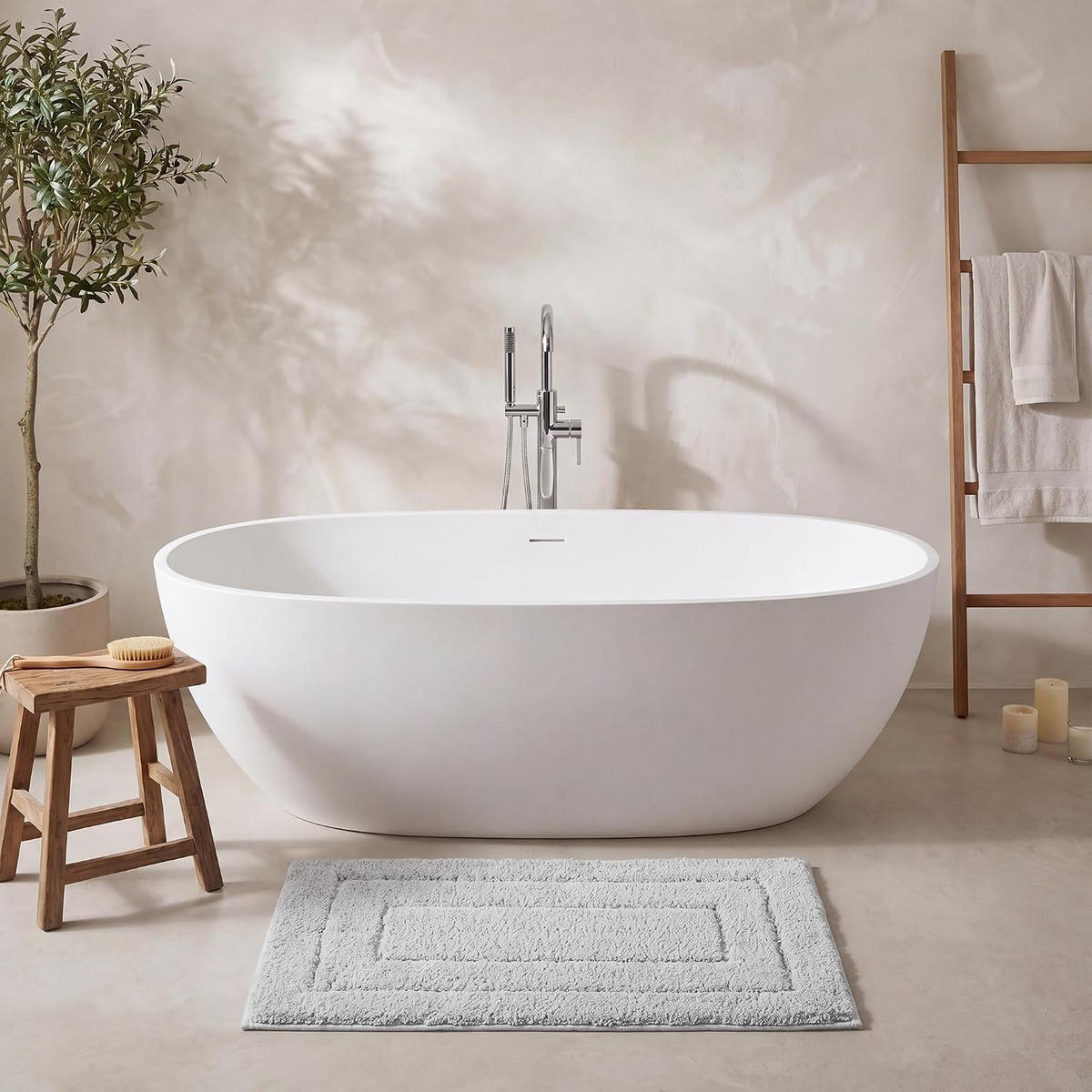 BADEMATTE - 40*60cm - Grau - Grau, Textil (40/60cm)