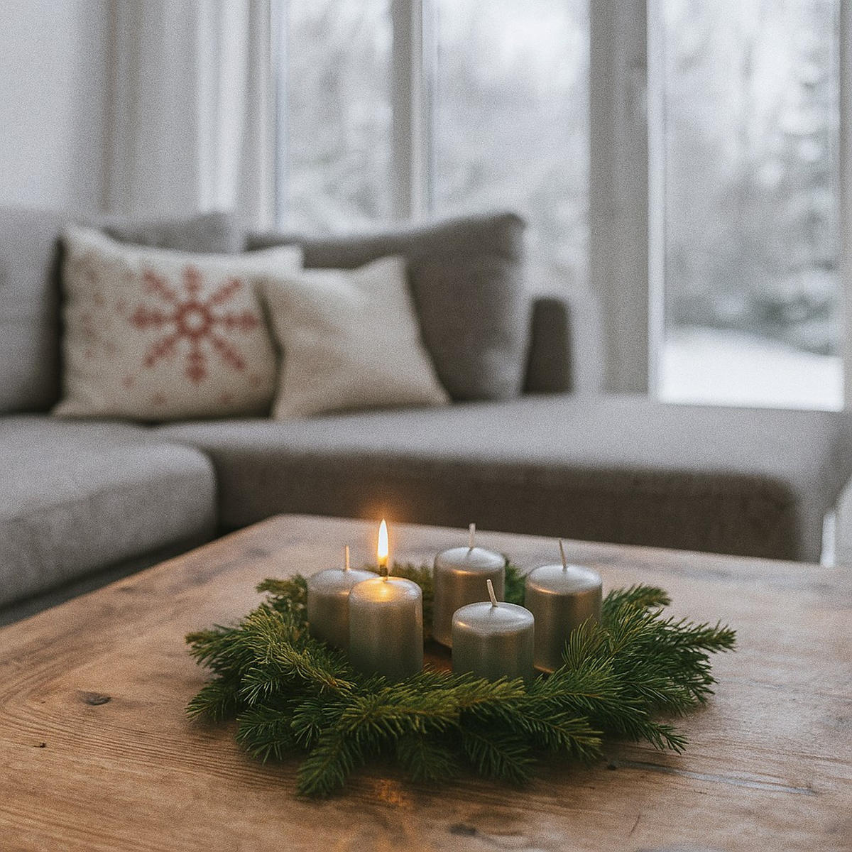 KERZEN Satin 4/4,5 cm 4er-Set - Silberfarben, Paraffin (4/4.5/4cm) - Atmosphera Createur d´interieur