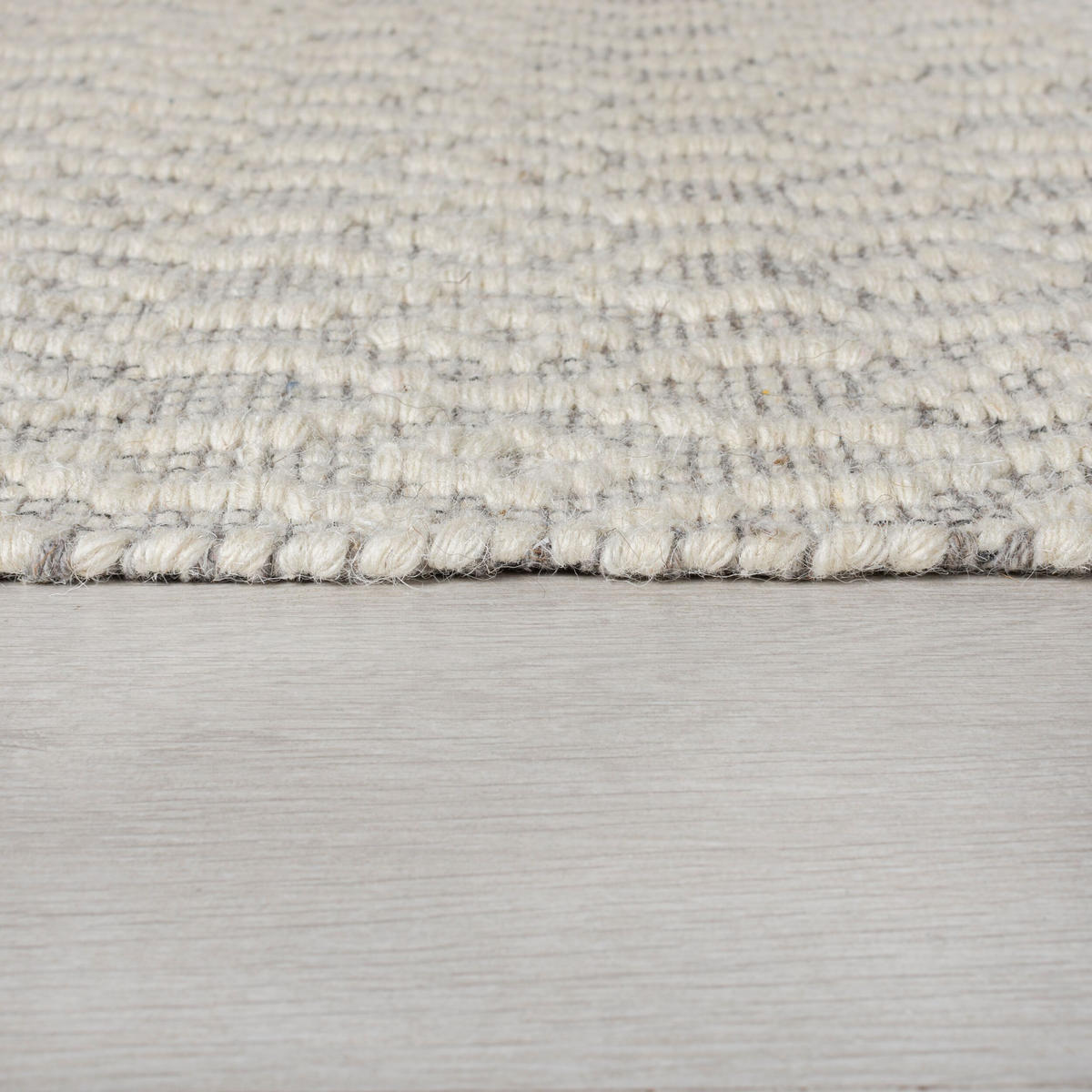 WOLLTEPPICH Zeitlos-Design, handgewebt, grau-elfenbein ROTHER, Grau-Beige 120x170 cm - Grau, Textil (120/170cm) - KADIMA DESIGN