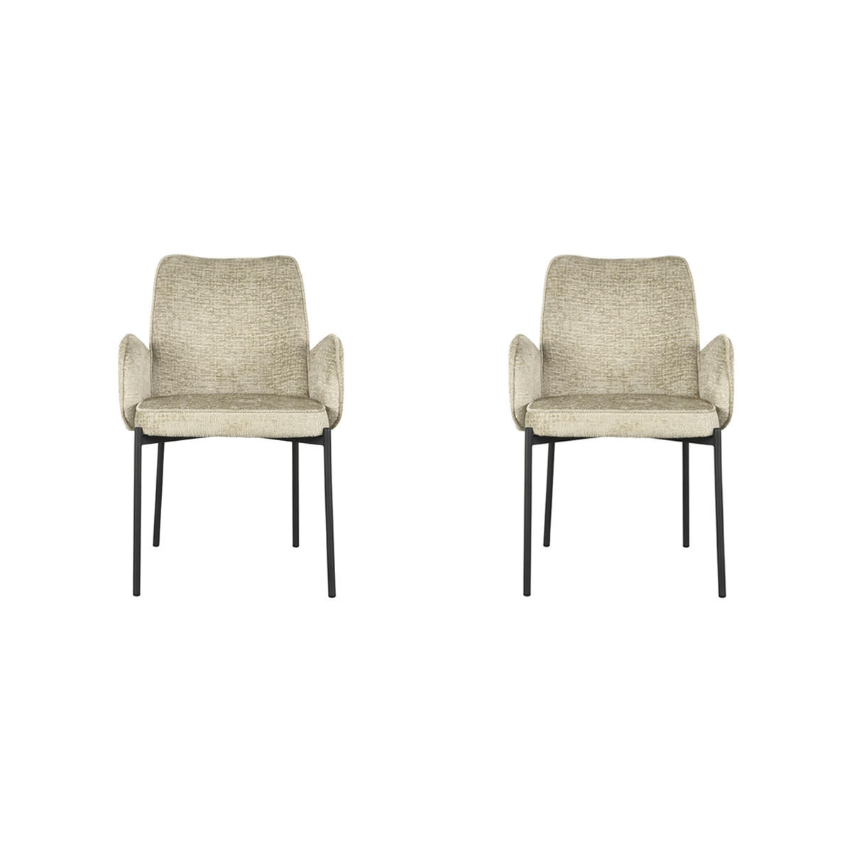 ESSZIMMERSTUHL Joni Beige 60/55/86 cm 2er-Set - Beige, Textil (55/86/60cm) - LABEL51