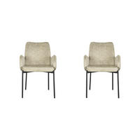 ESSZIMMERSTUHL Joni Beige 60/55/86 cm 2er-Set - Beige, Textil (55/86/60cm) - LABEL51