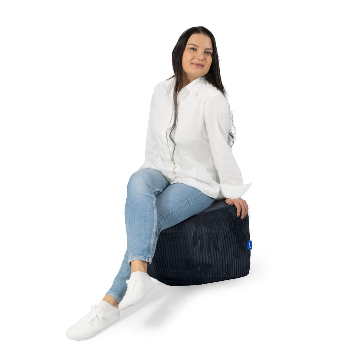SITZWÜRFEL Cubo Cord schwarz - Schwarz, Textil (40/40/40cm) - Bruni
