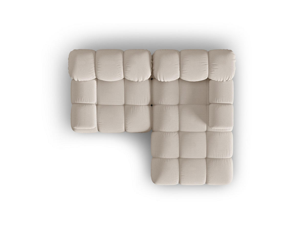 ECKSOFA modular rechts Bellis aus 3D-Stoff leichtes beige 3 Sitzplätze - Creme, Textil (155/188cm) - Micadoni