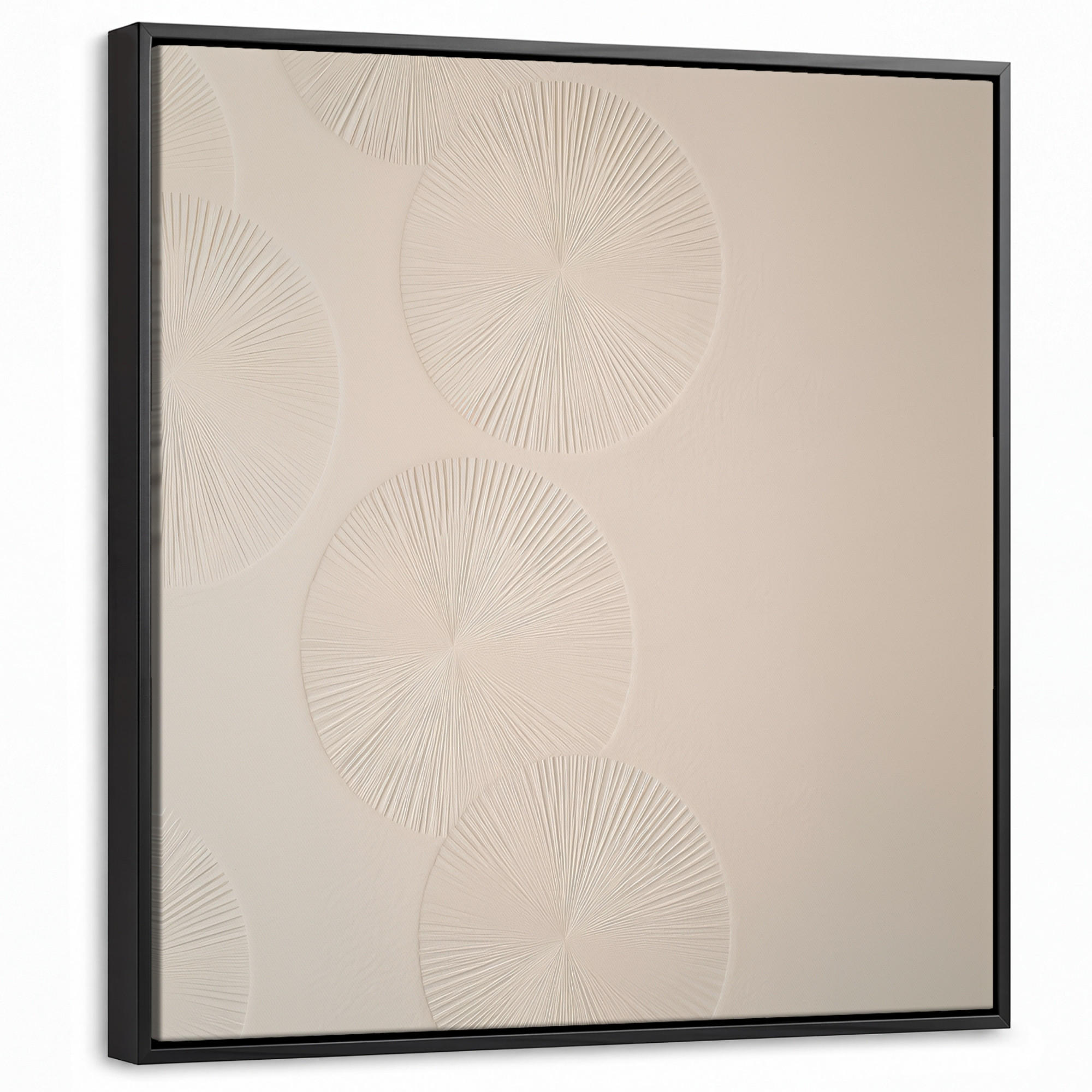 LEINWAND Bilder mit Rahmen - Japandi - Beige - Modern - 50x50 - Ecru, Textil (50/50cm) - MuchoWow