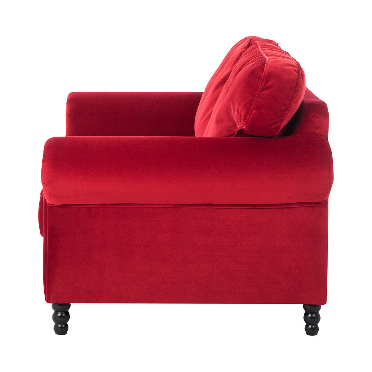 3-SITZER SOFA - Samt - Rot, Textil (202/93/100cm) - home24