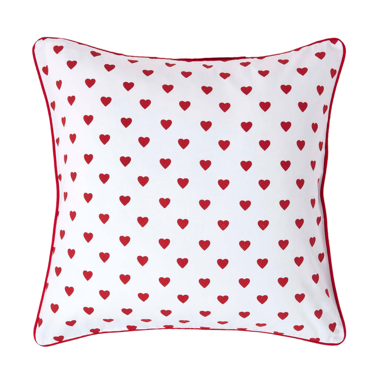 KISSENHÜLLE Herzen 60/60 cm, 100% Baumwolle - Rot, Textil (60/60cm) - Homescapes