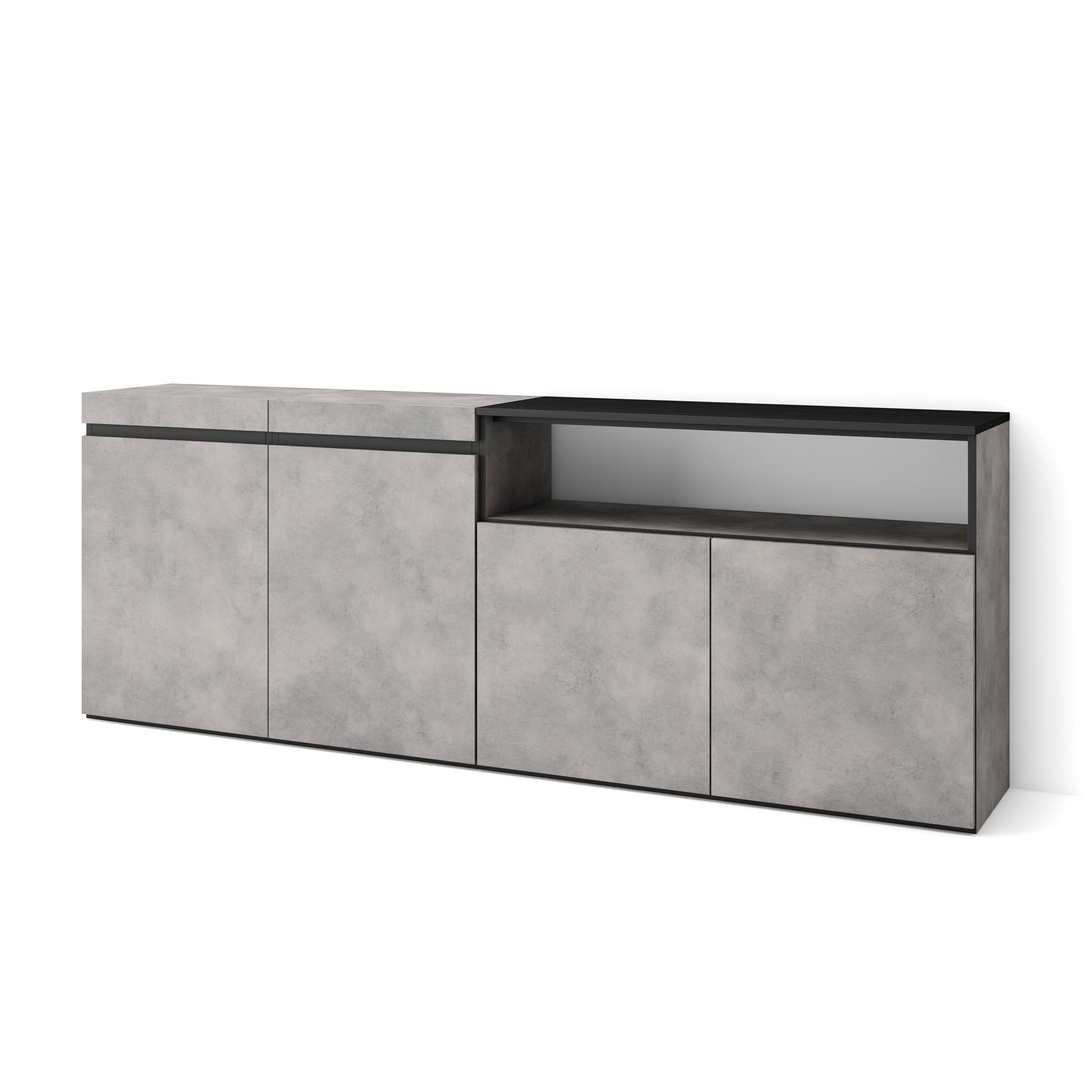 Skraut Home Sideboard Grau 200x75x35 cm