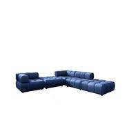 ECKSOFA Corner Modular, Veloursstoff Bluvel, Tintenblau, Rechts, Bolla - Blau, Holz (288/288cm) - Kaiser Möbel