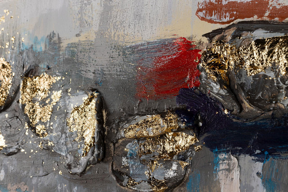ACRYLBILD HANDGEMALT 120/60 cm - Grau, Holz/Textil (120/60cm) - KUNSTLOFT