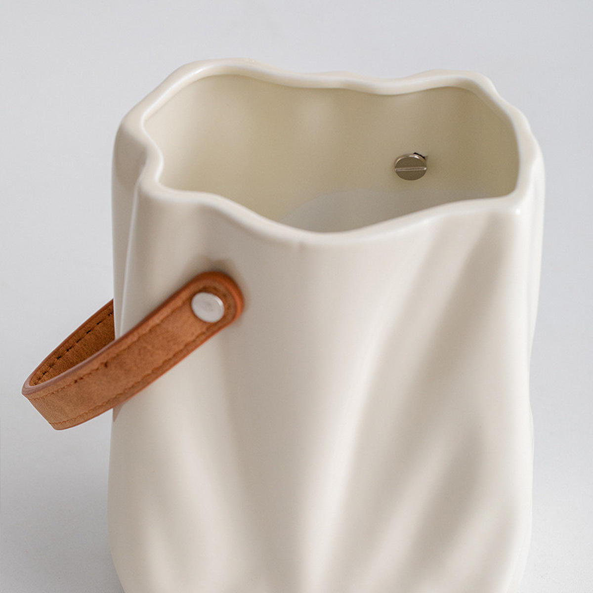 VASE 12,5 x 12,5 x 16 cm - Weiß, Keramik (8.5cm) - LIBRATON