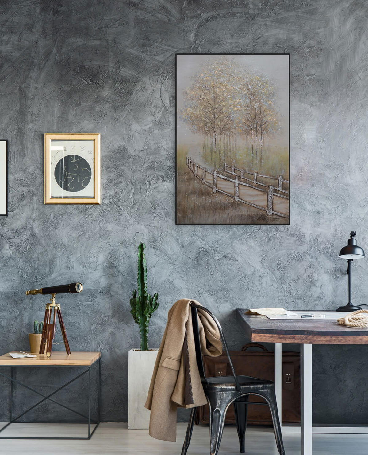 ACRYLBILD HANDGEMALT 60/90 cm - Braun, Holz/Textil (60/90cm) - KUNSTLOFT