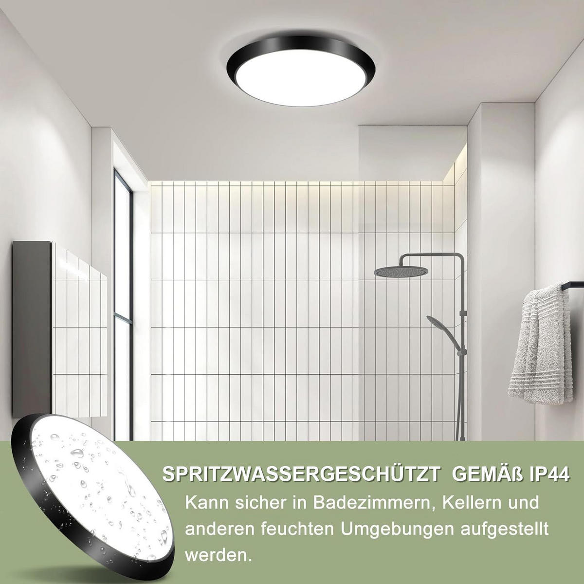 LED-DECKENLEUCHTE Frisbee 30 cm - Schwarz, Kunststoff (30/30/4cm) - Nettlife
