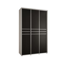 SCHWEBETÜRENSCHRANK 235,2/160/60 3-türig - Silberfarben/Schwarz, Holz/Metall (160/235/60cm) - Abiks Möbel