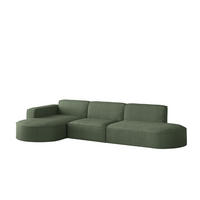 ECKSOFA Palma In Scala - Grün, Holzwerkstoff/Textil (296/165cm) - Fun Möbel