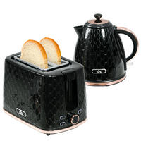 TOASTER mit Wasserkocher DE-07920 Schwarz - Schwarz, Metall (19.5/23.4/24.2cm) - ComfortXL