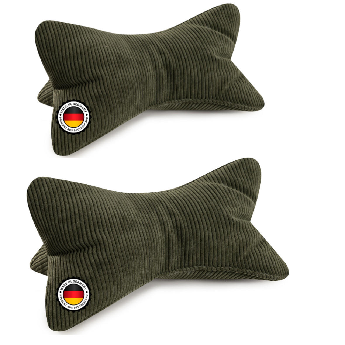 KISSEN Leseknochen Selma 2er Set - Grün, Textil (22/42cm) - Bonvionn
