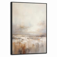 LEINWAND Bilder mit Rahmen - Kunst - Industriell - Grau - Braun - Abstrakt - 70x100 - Sandfarben, Textil (70/100cm) - MuchoWow