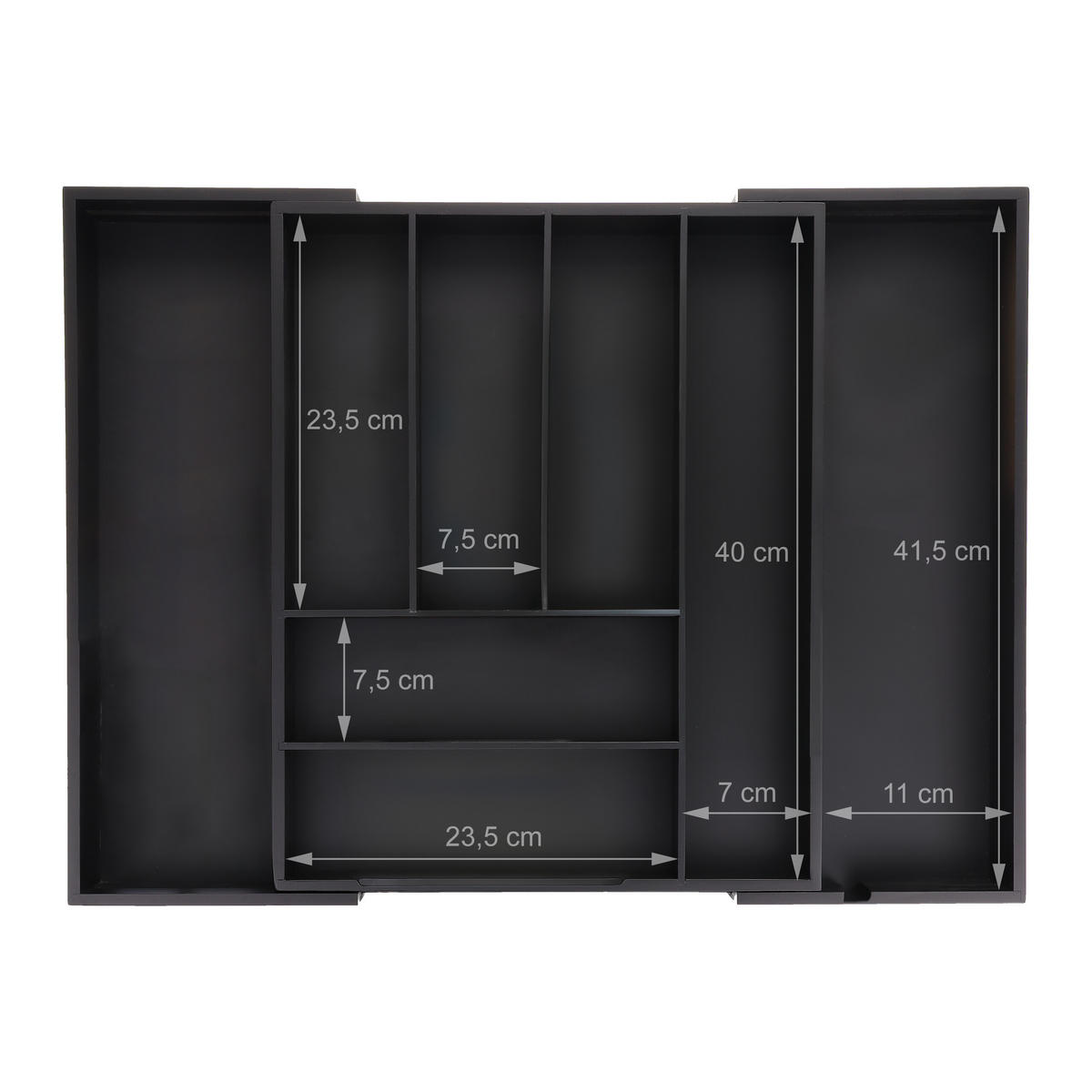 BESTECKKASTEN - Schwarz, Holz/Holzwerkstoff (35/6.5/43.5cm) - Relaxdays