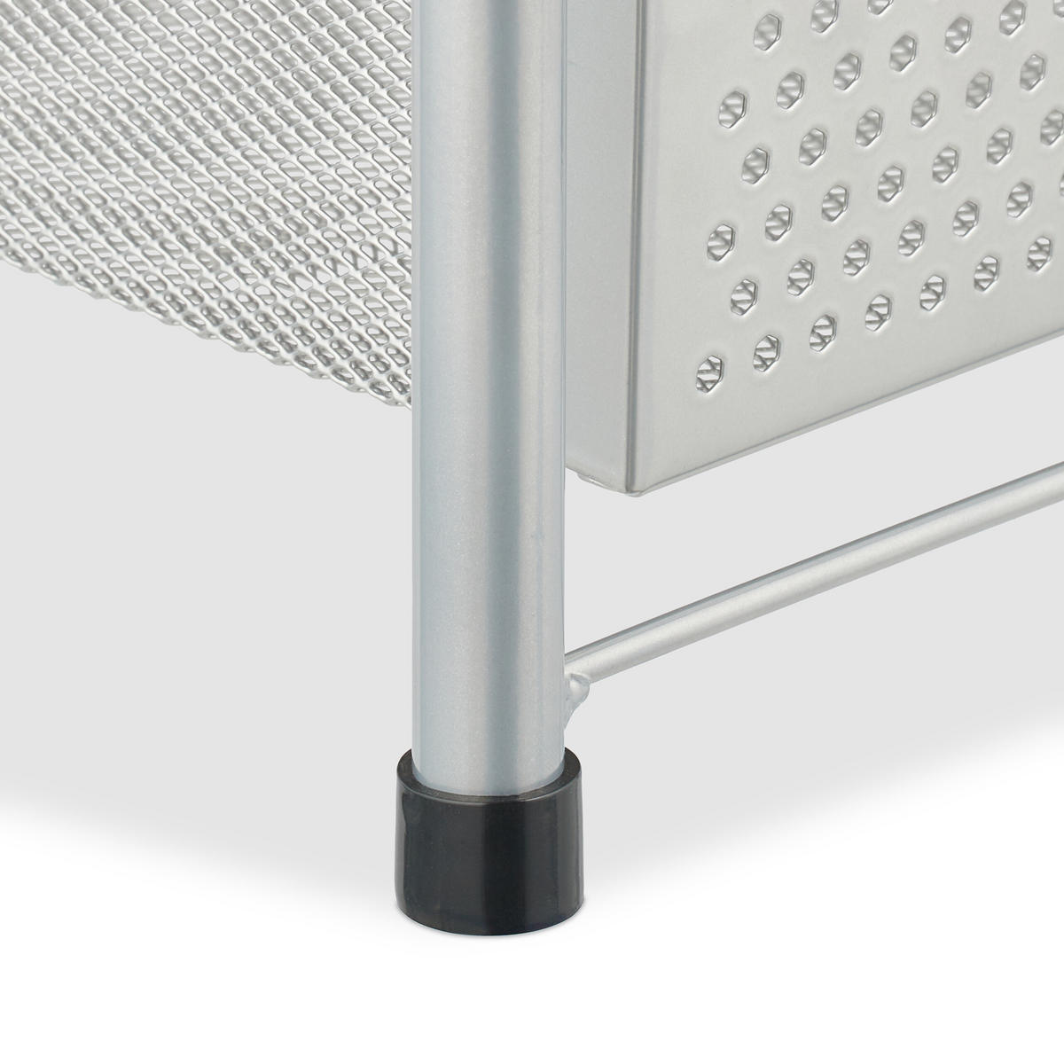 ORGANISERARE Silver stål med utdragbar korg 42,5 cm - Silverfärgad, Metall/Plast (28/19/42.5cm) - Relaxdays