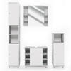 BADMÖBEL-SET Fynn Beton 4 Teile - Schieferfarben/Weiß, Holzwerkstoff (60/54/32cm) - Vicco