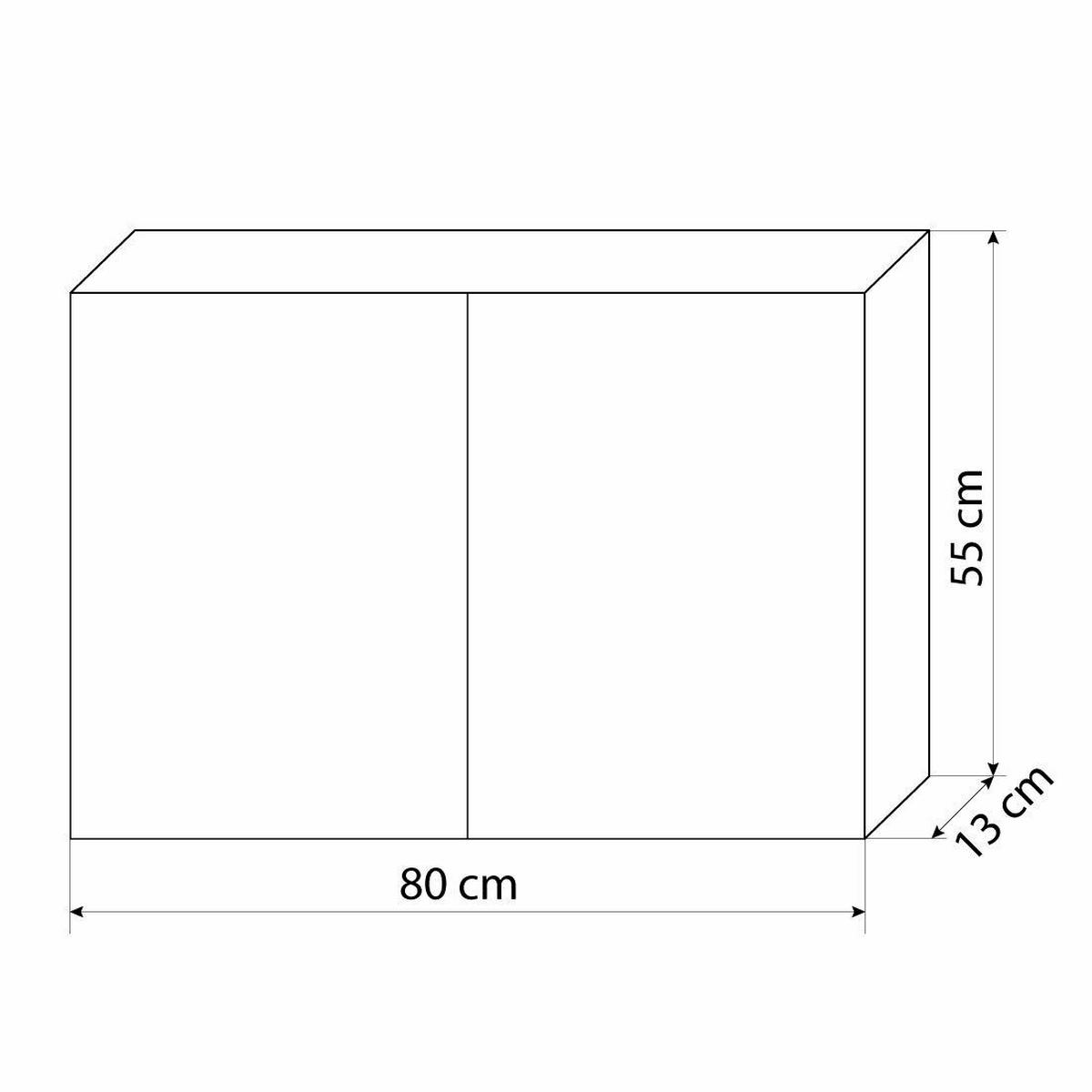 BADMÖBEL Set Gently 1 V1 Weiß MDF Waschtisch 80cm NEIN ohne LED-Beleuchtung - Weiß, Glas/Kunststoff (46/52/80cm) - AcquaVapore by Sandra Jentho