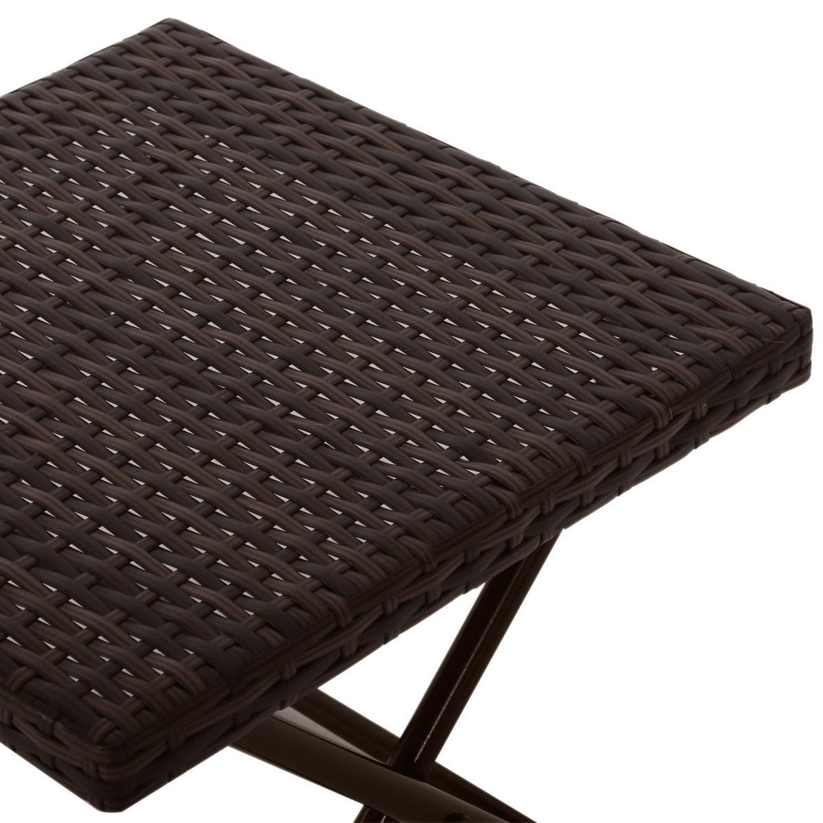 BEISTELLTISCH DE-06652 klappbar, Polyrattan Braun - Braun, Kunststoff/Metall (40/40/40cm) - ComfortXL