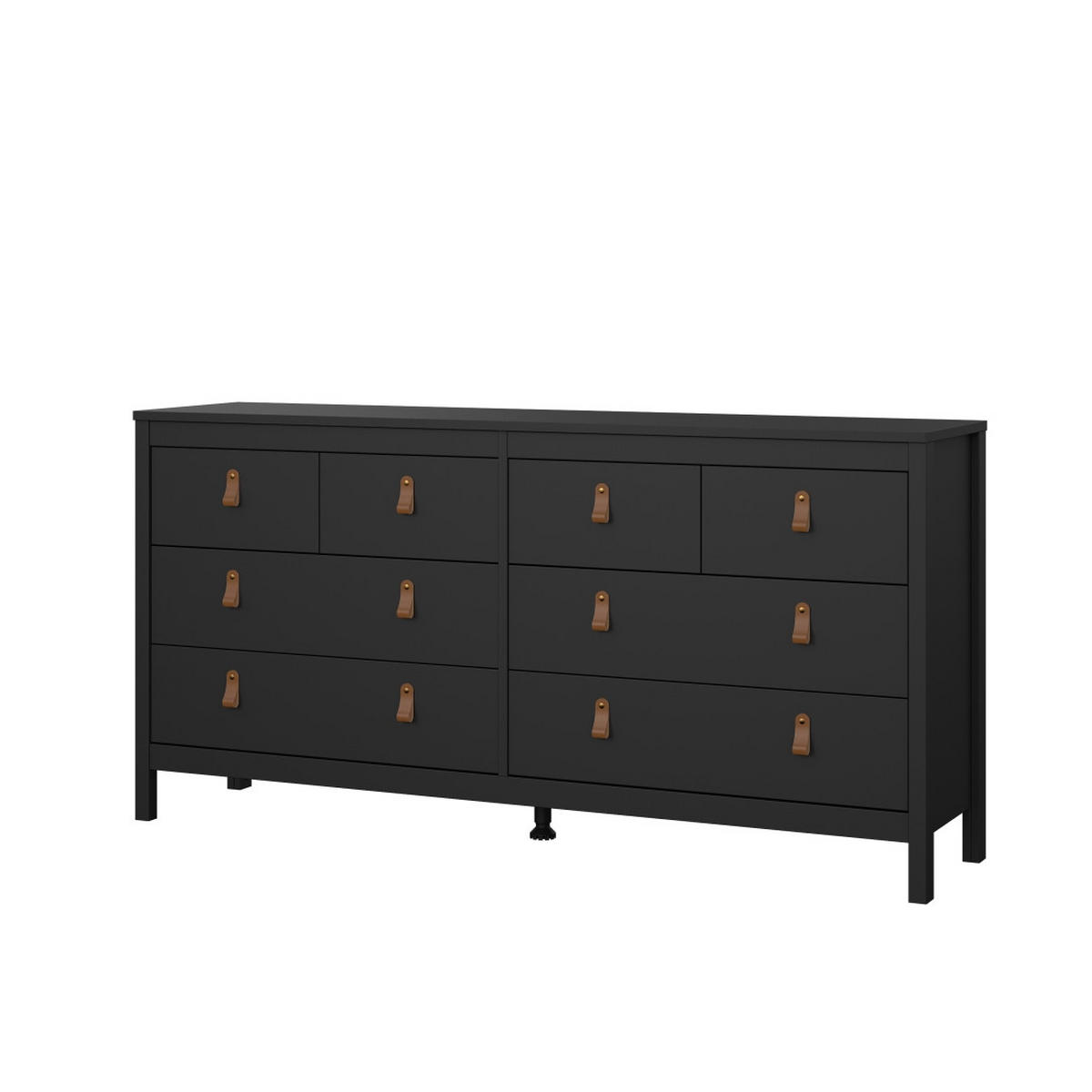 KOMMODE, Madrid, Schwarz, Melamin., 160 x 39 x 80 cm - Schwarz, Holzwerkstoff (160/80/39cm) - ebuy24
