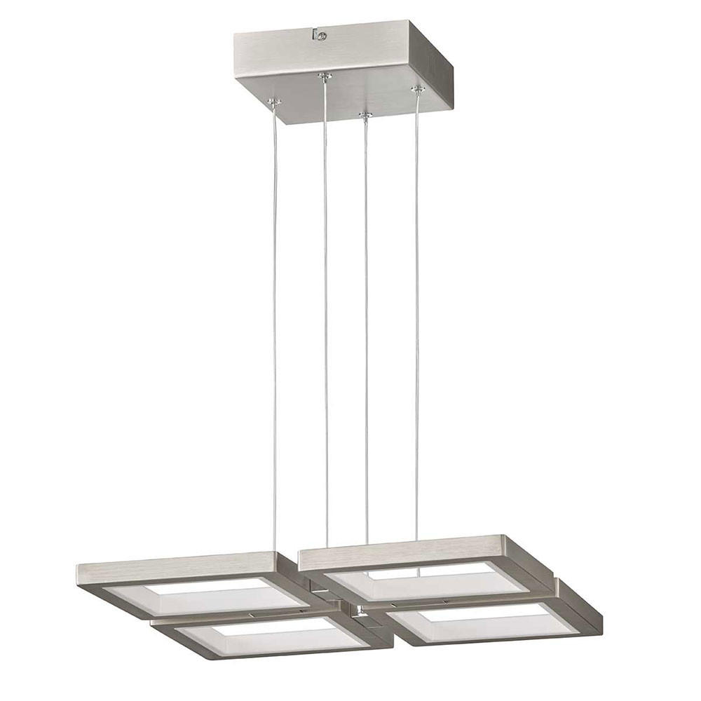 LED HÄNGELEUCHTE Silber Eckig - Silberfarben, Metall (43.8/43.8/150cm) - Wofi
