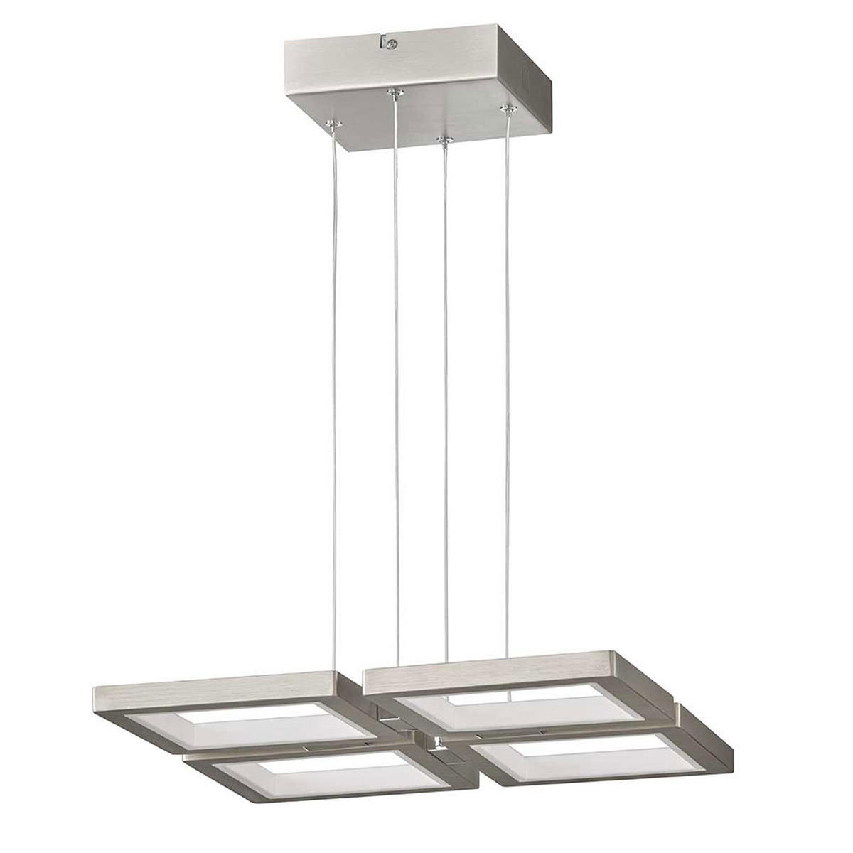 LED HÄNGELEUCHTE Silber Eckig - Silberfarben, Metall (43.8/43.8/150cm) - Wofi