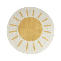 KURZFLOR-TEPPICH Beige 140 cm Baiker - Beige/Gelb, Textil (140/140cm) - Beliani