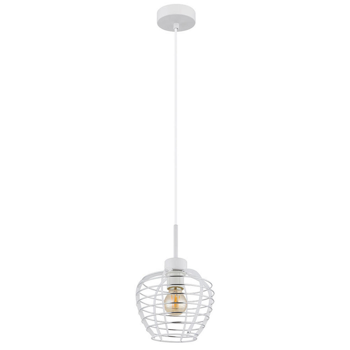 LED HÄNGELEUCHTE Metall, Weiß, höhenverstellbar - Weiß, Metall (20.5/20.5/120cm) - Globo Lighting
