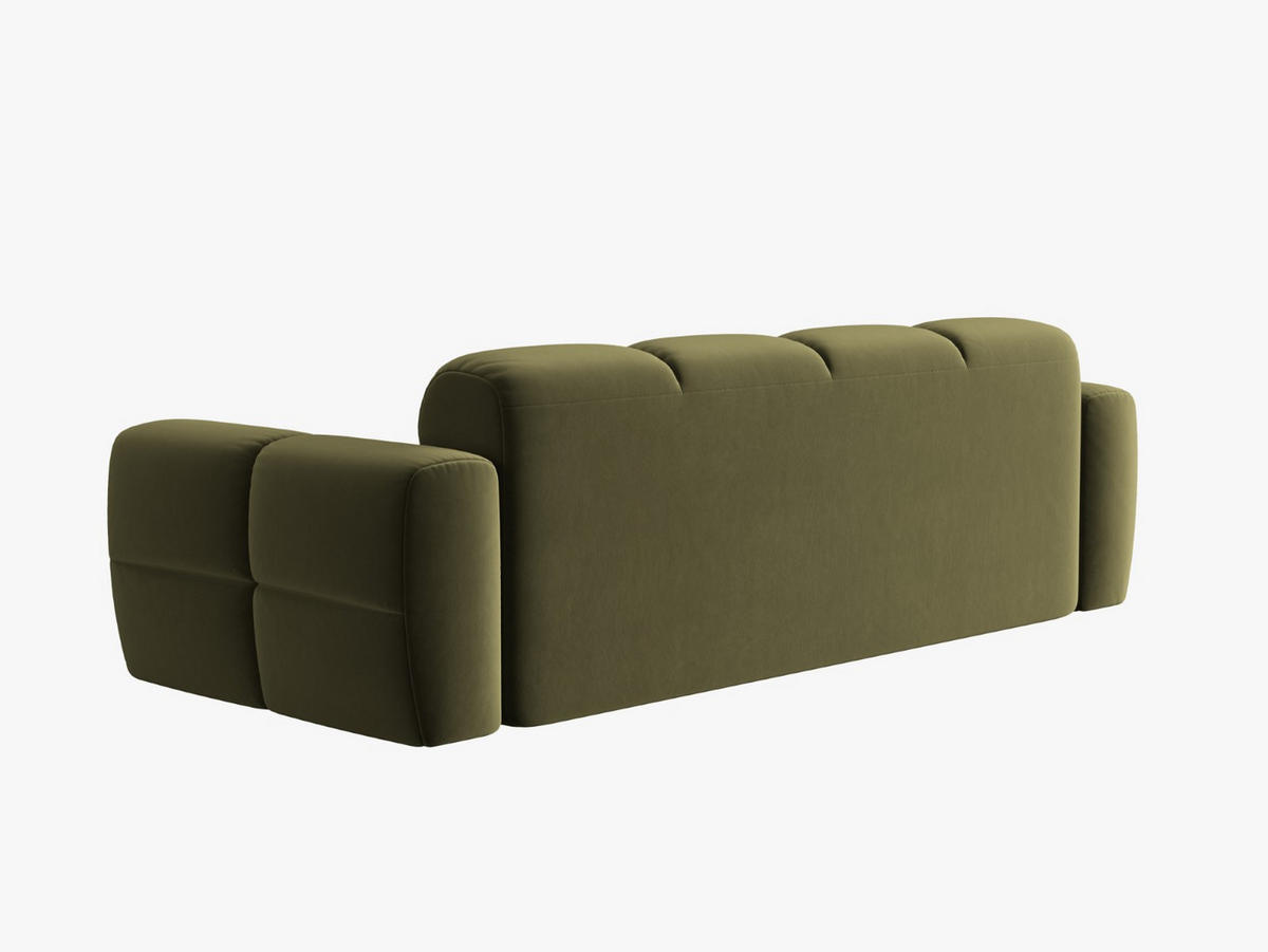 SOFA Lisa aus Samt hellgrün 4 Sitzplätze - Hellgrün, Textil (256/77/101cm) - Micadoni