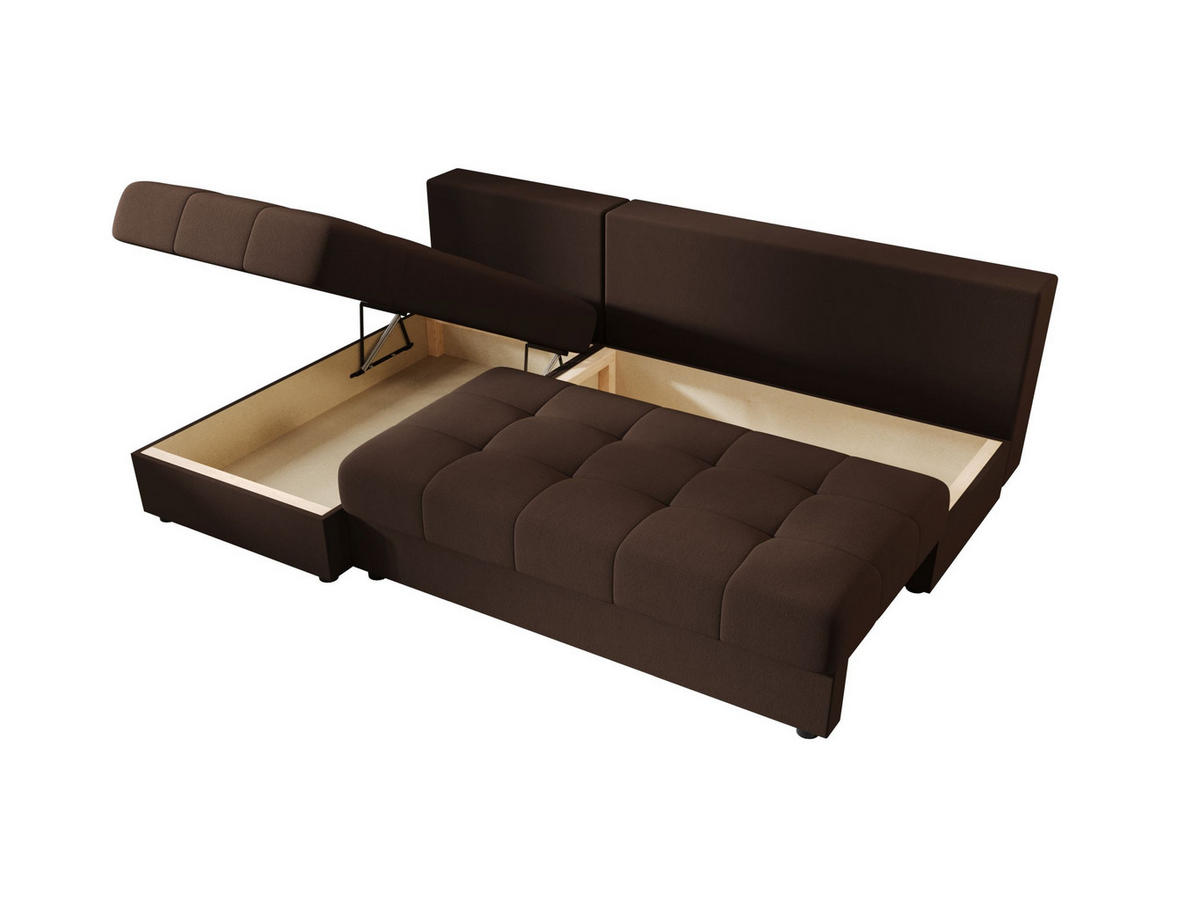 ECKSOFA MOS L Cosmic 800 Links mit Schlaffunktion - Braun, Textil (200/143cm) - Bedante