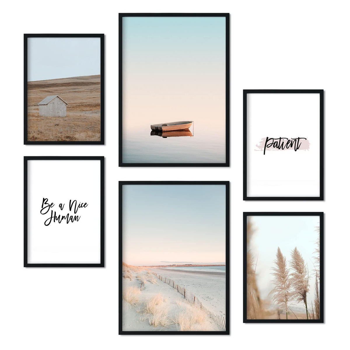 POSTER Set Mit 6 Strand Wandbild A3 & A4 Rahmenlos - Klar, Papier (29/3cm) - Nacnic