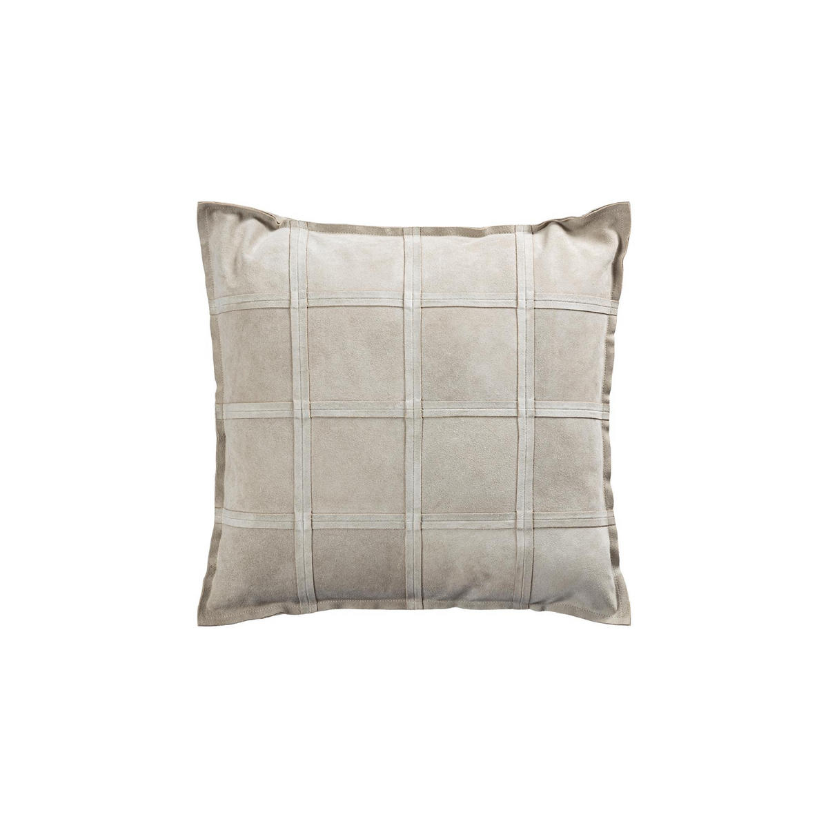 ZIERKISSEN Cobie Grau 60/8/60cm - Grau, Leder (8/60cm) - PTMD Collection