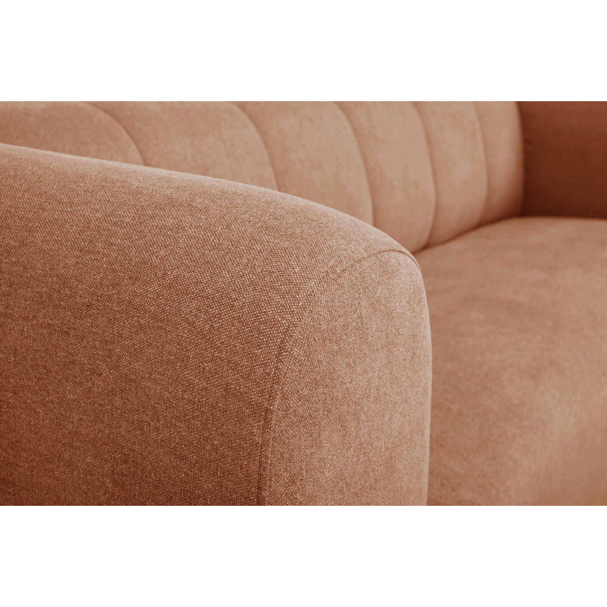 SOFA Stoff Samtdesign Terracotta 3-4-Sitzer OLIVEIRO - Terracotta, Textil (86/71.5/227cm) - Miliboo