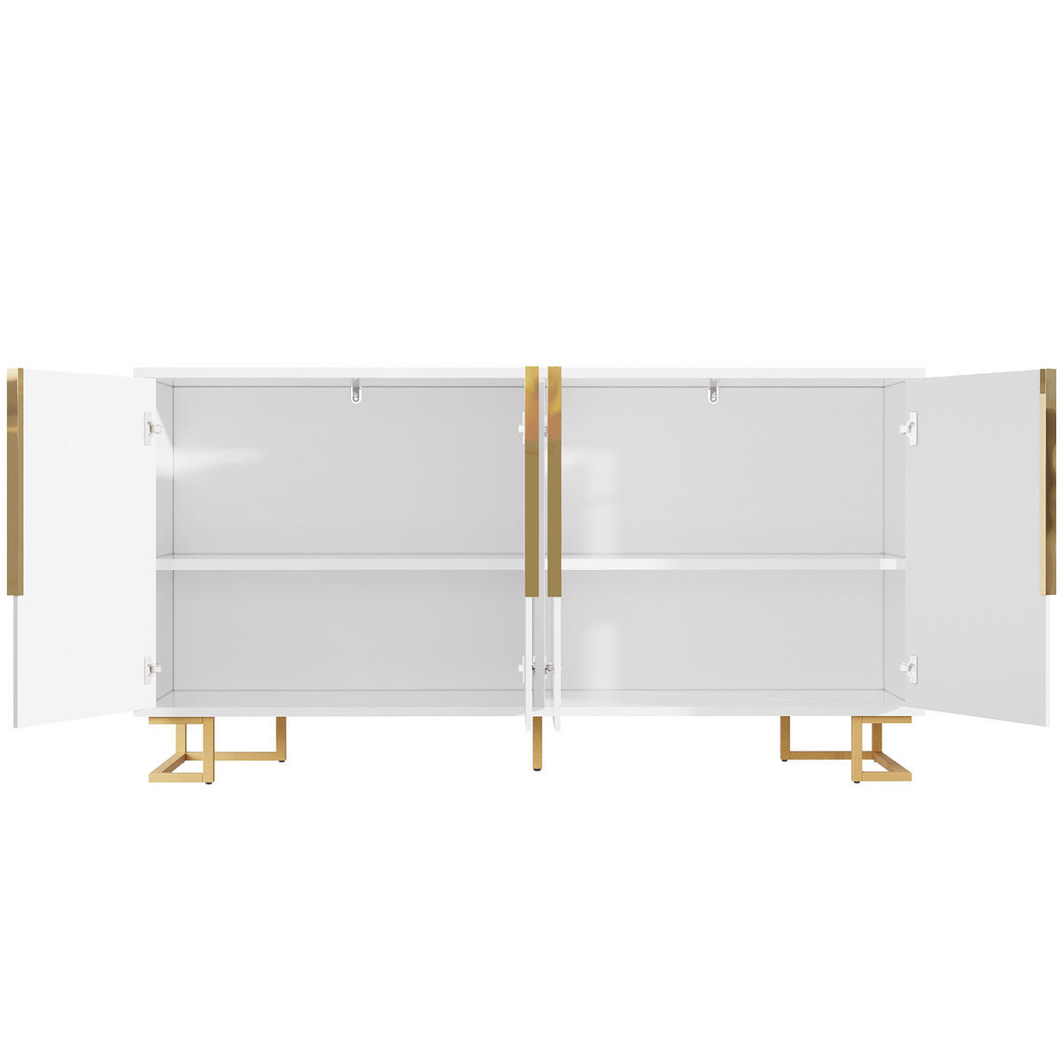 SIDEBOARD mit 2 Türen 152 x 40 x 75 cm Weiß - Weiß, Holzwerkstoff (40/75/152cm) - Meubliv