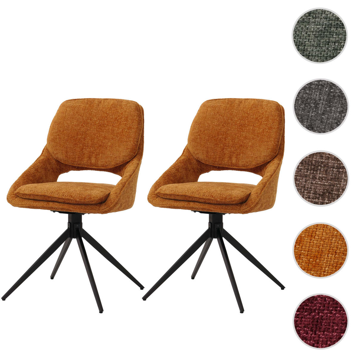 ESSZIMMERSTUHL Gelb 2er-Set - Gelb, Textil (55/87/55cm) - MCW