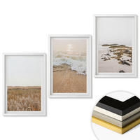 WANDBILDER 3er-Set - 40x60 cm Weißer Rahmen - Strandwellen, Steine, Sommer - Weiß, Kunststoff (40/60cm) - ArtPrintCave